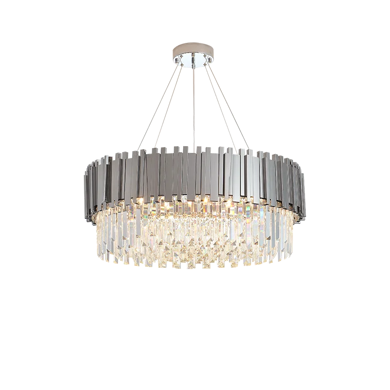 Dimmable LED Postmodern Silver Crystal Designer Chandelier