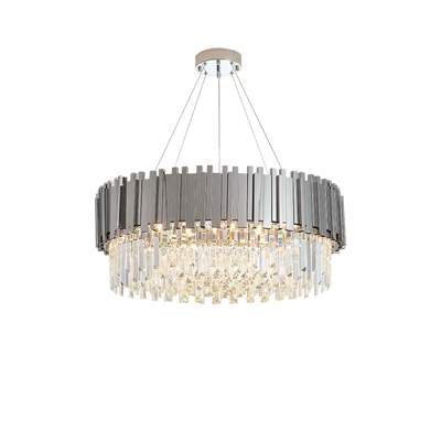 Dimmable LED Postmodern Silver Crystal Designer Chandelier