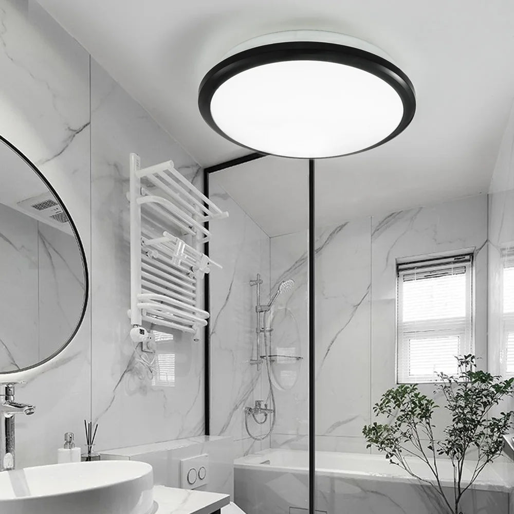 Zerouno Modern LED Ceiling Light - Waterproof Bathroom Round Lamp for Washroom Toilet