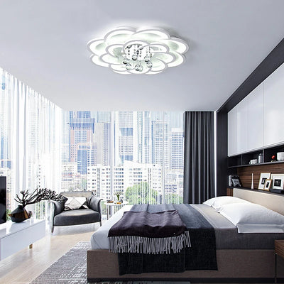 Crystal Modern LED Chandelier - Acrylic Ceiling Chandelier Fixtures for Living Room, Bedroom, Study Room