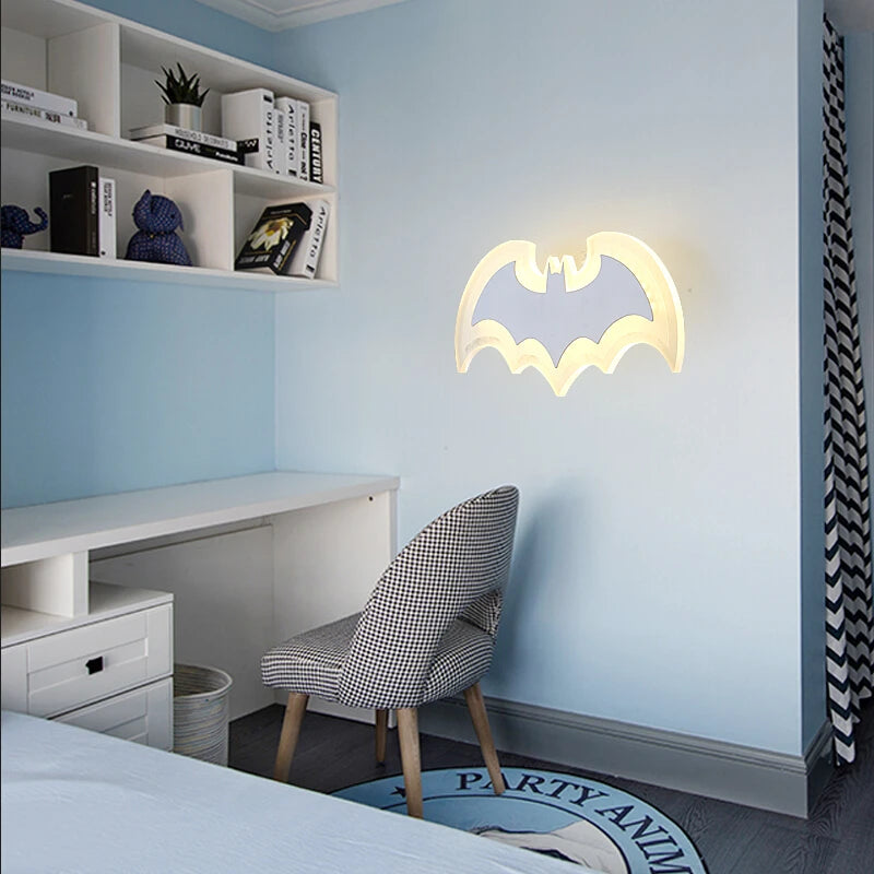 Creative Bat Acrylic Wall Lamp for Children's Room