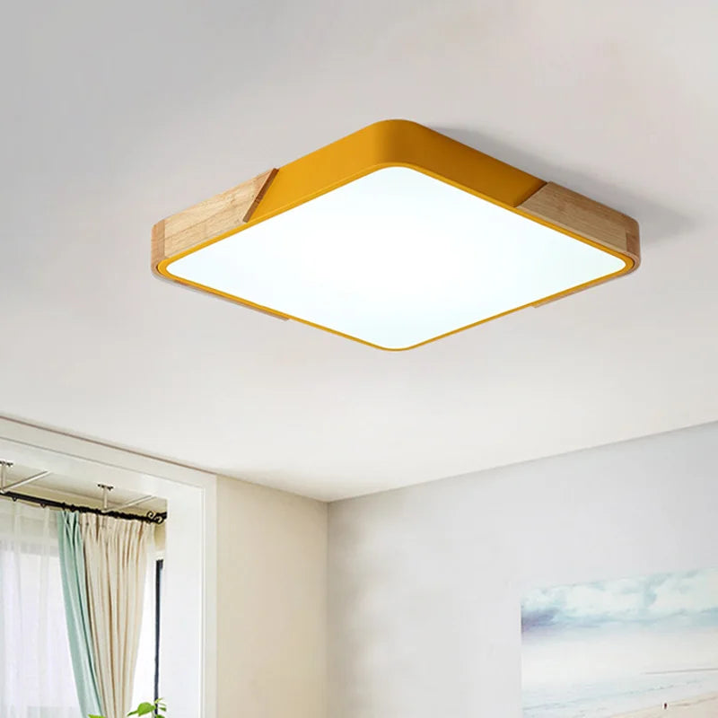 Square Multicolor LED Ceiling Light - Modern Living Room, Bedroom, Kitchen Surface Mount Flush Panel Lamp