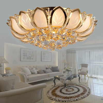 Crystal Ceiling Lights Golden K9 Luxury Lamps - Modern LED Plafondlamp