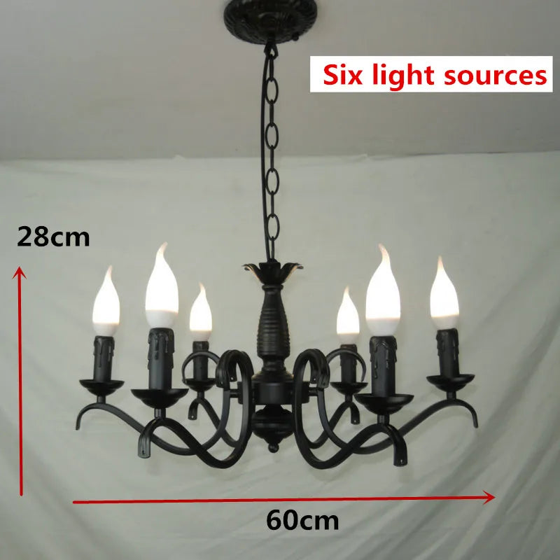 Fashion New Black LED Chandeliers - High-Quality Iron Chandelier for Living Room E14 LED Lustre Light Chandeliers Z50