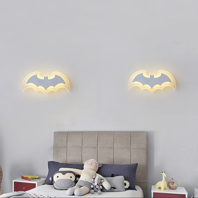 Creative Bat Acrylic Wall Lamp for Children's Room