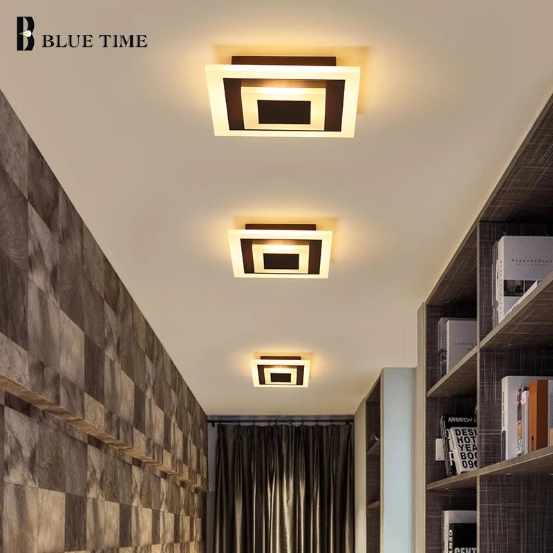 Square Modern Chandelier LED Home Ceiling Mounted Lighting for Living Room, Corridor, Bedroom, Kitchen