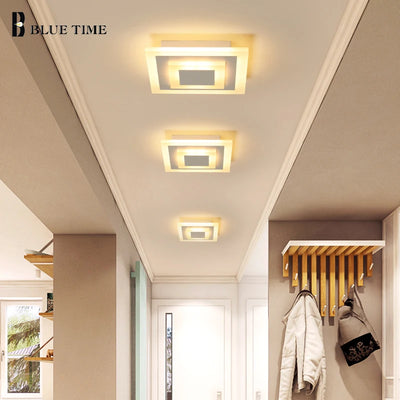 Square Modern Chandelier LED Home Ceiling Mounted Lighting for Living Room, Corridor, Bedroom, Kitchen