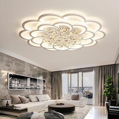 Crystal Modern LED Chandelier - Acrylic Ceiling Chandelier Fixtures for Living Room, Bedroom, Study Room