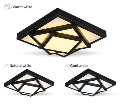 Modern Geometric Art LED Ceiling Light - Dimmable Personality Lamp for Living Room and Bedroom