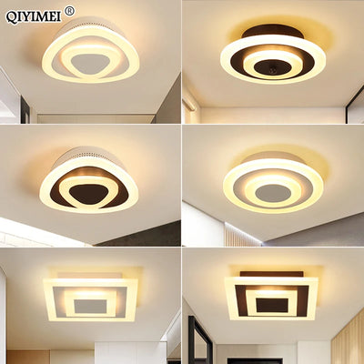 Modern LED Corridor Ceiling Lamp - Round/Square Lighting Fixture for Bathroom, Living Room, Home Decorative