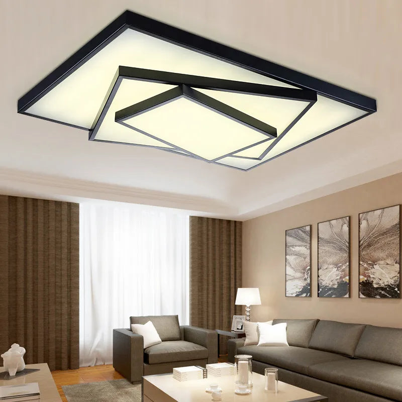 Modern Geometric Art LED Ceiling Light - Dimmable Personality Lamp for Living Room and Bedroom