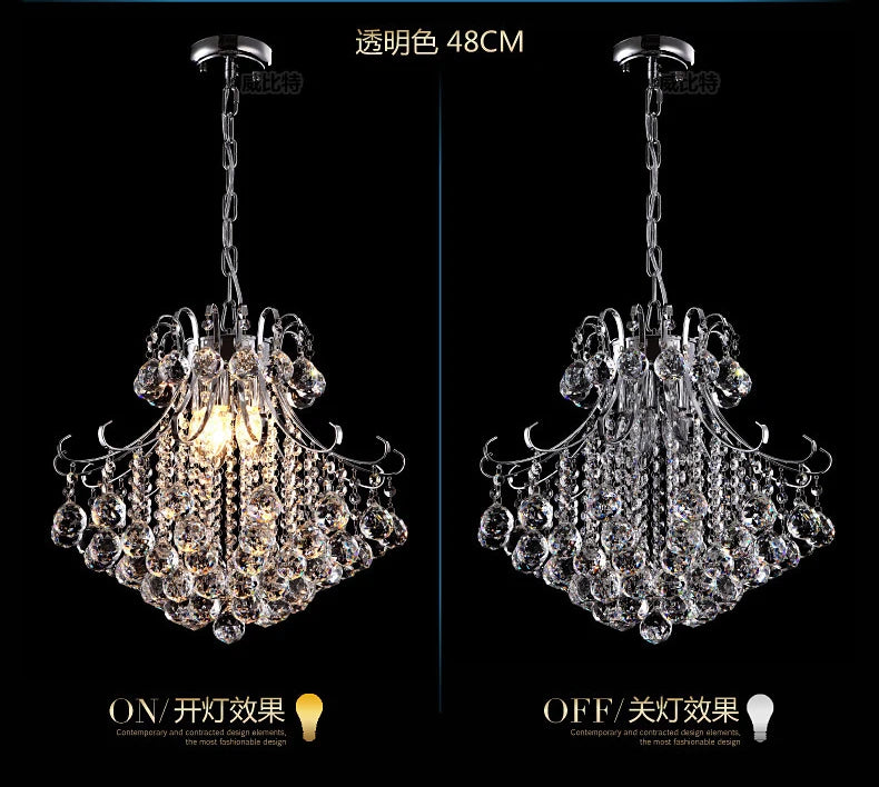 Modern Silver/Gold Transparent/Cognic Crystal Chandelier Lustres De Cristal Indoor Lights Pendants Living Room Lamp