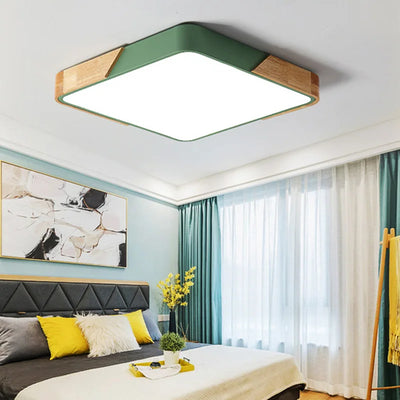 Square Multicolor LED Ceiling Light - Modern Living Room, Bedroom, Kitchen Surface Mount Flush Panel Lamp