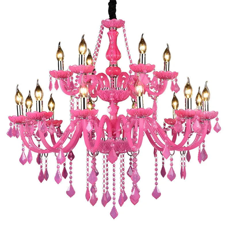 Colorful Crystal Chandelier - Vibrant Elegance for Dining, Bedroom, and Living Spaces