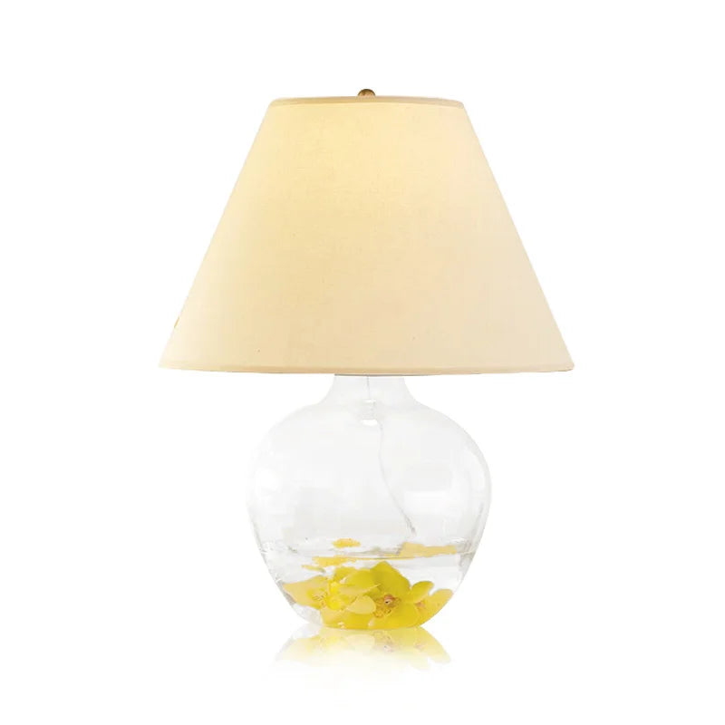 American Glass Table Lamp - Simple Modern Dimmable Bedside Lamp with Personality, Warm Light, and Cute Desk Calendar