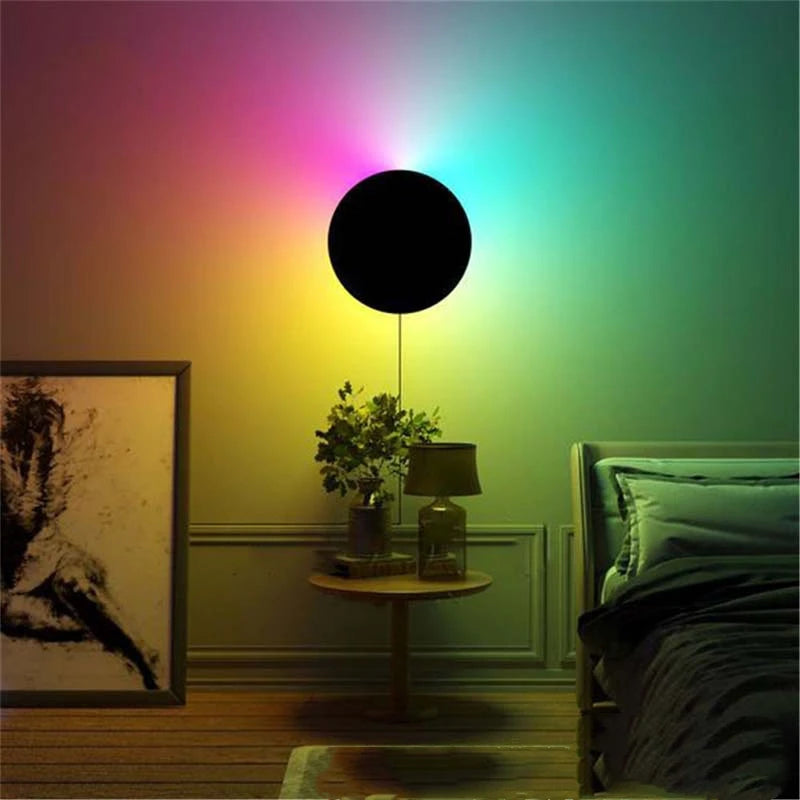 Modern Round LED Wall Lights | RGB Acrylic Touch Sensitive Remote Wall Lamp