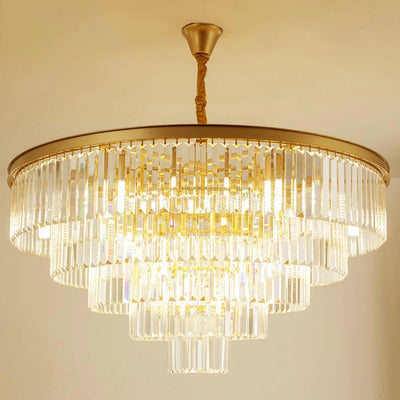 Modern Golden Crystal Chandelier: Elegant Lighting for Restaurants and Homes