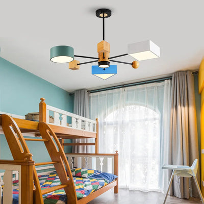 Nordic LED Pendant Light - Creative Macaron Chandelier for Children's Bedroom - Modern Lighting Fixture