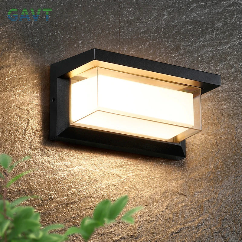 Modern LED Outdoor Wall Lamp with Motion Sensor - Waterproof Porch and Garden Light