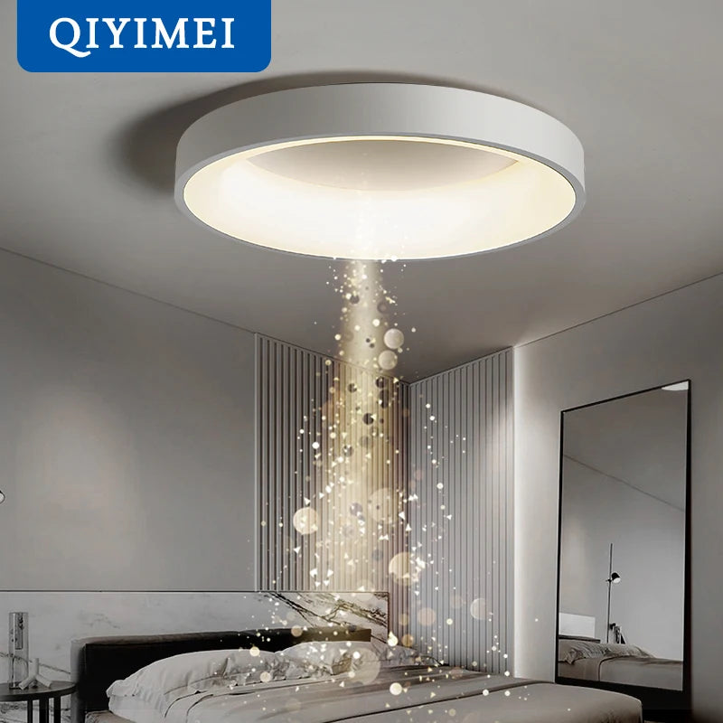 White Grey Modern LED Ceiling Lights - Square/Round Fixtures for Living Room, Bedroom, Dining Room