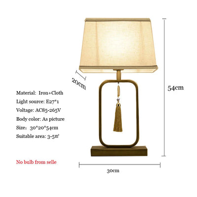 Stylish Modern New Chinese Table Lamp - Cloth Lighting Fixture for Hotel Bedroom and Living Room Bedside