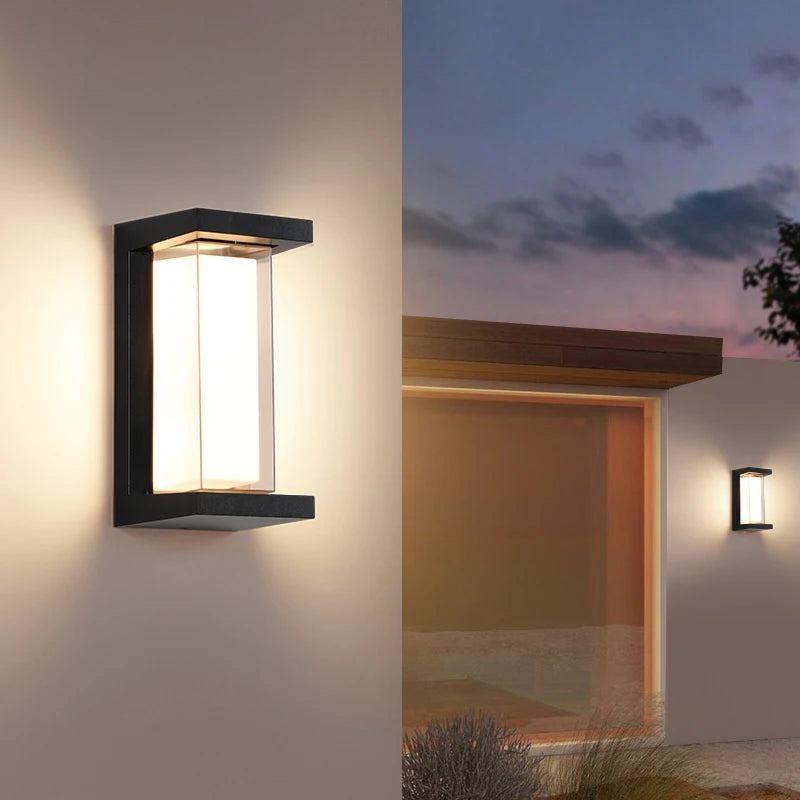 Modern LED Outdoor Wall Lamp with Motion Sensor - Waterproof Porch and Garden Light