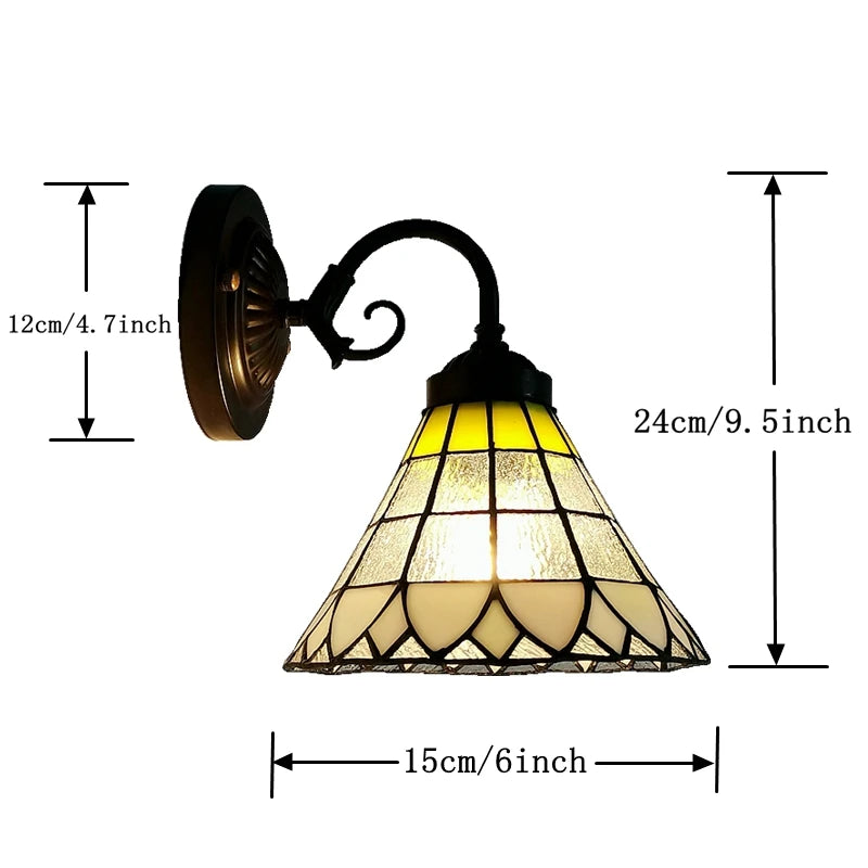 Tiffany Style European Stained Glass Wall Lamp