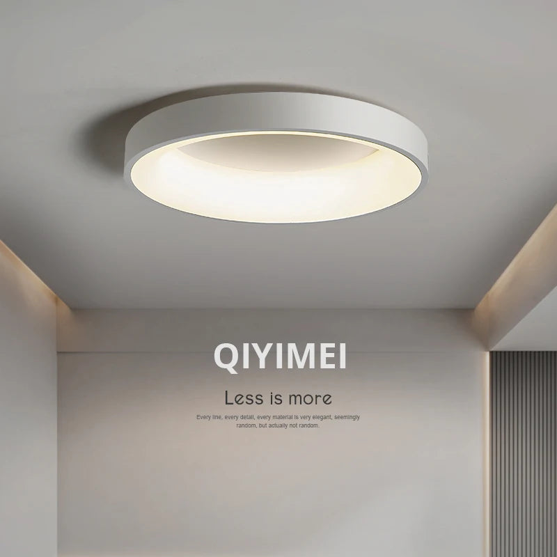 White Grey Modern LED Ceiling Lights - Square/Round Fixtures for Living Room, Bedroom, Dining Room