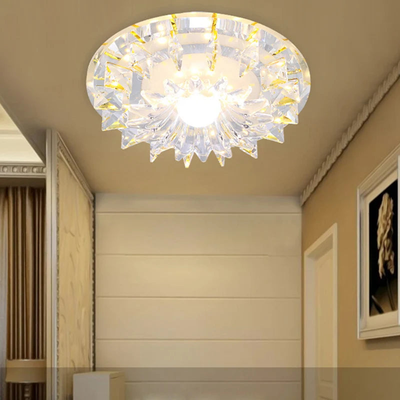 LAIMAIK AC90-260V 27W Modern Crystal LED Ceiling Lights - Surface Mounting or Embedded Ceiling Lamp For Bedroom, Living Room