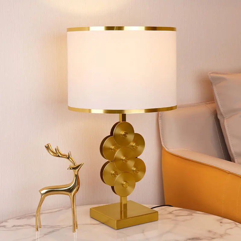 Modern LED Golden Table Lamp - Stylish Lighting Fixture for Bedroom, Bedside, Dining Room, Bar, Living Room, Kitchen, and Home Decor