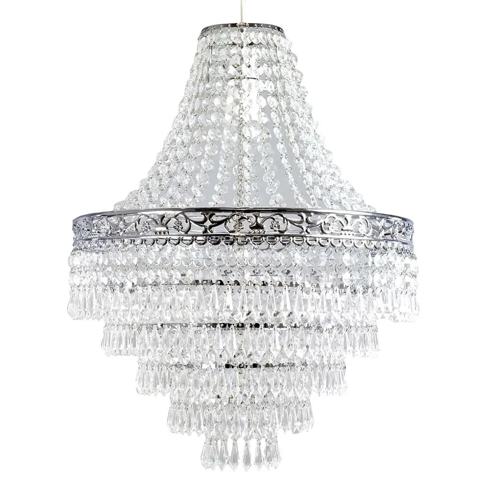 Blenheim Large Acrylic Chandelier Shade - Modern Pendant Lampshade