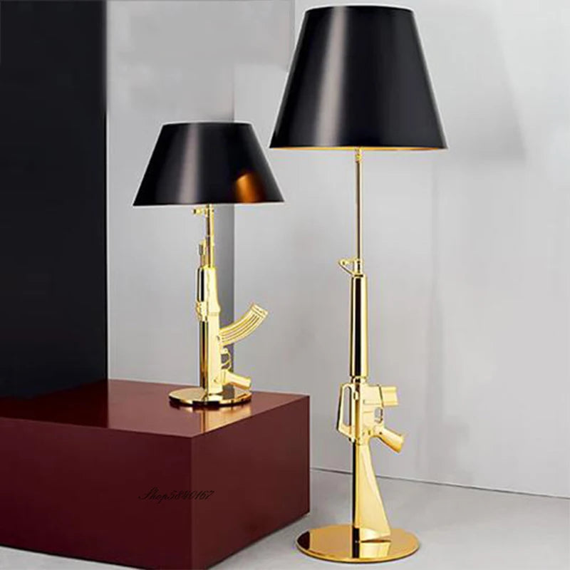 Nordic Creative Gun Lamp Standing Light - Artistic Resin Floor Lamp for Living Room and Study