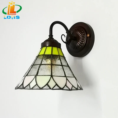 Tiffany Style European Stained Glass Wall Lamp