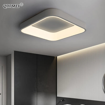 White Grey Modern LED Ceiling Lights - Square/Round Fixtures for Living Room, Bedroom, Dining Room