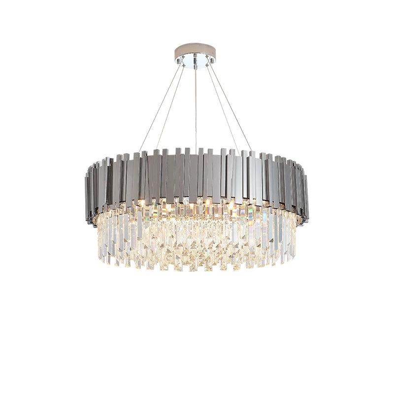 Dimmable LED Postmodern Silver Crystal Designer Chandelier