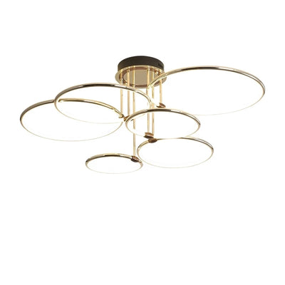 Postmodern Gold LED Chandelier - Elegant Ceiling Lighting Fixture with Remote Control Dimming