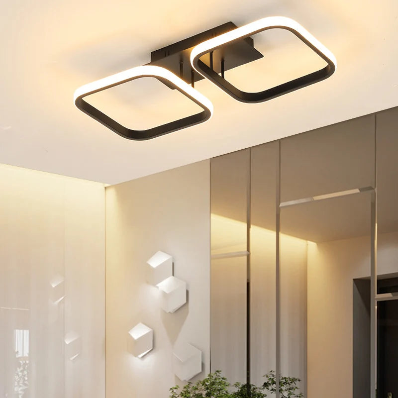 LED Ceiling Mini Chandelier Hanging Lights with 2 Square Shape Corridor Light Aisle Entrance Hall LED Ceiling Light