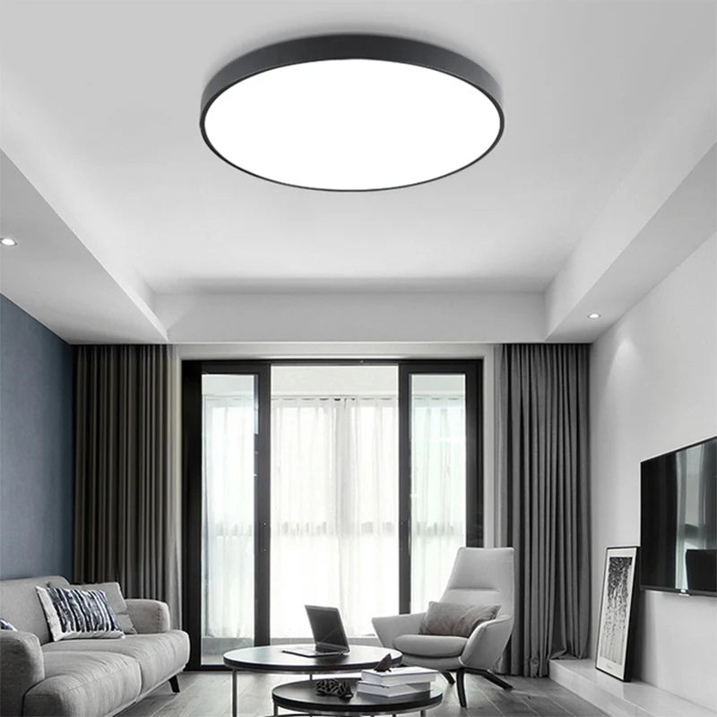 Ultra-Thin LED Ceiling Chandelier - 50cm 48W, 60cm 64W, 80cm 96W for Living Room, Bedroom, and More