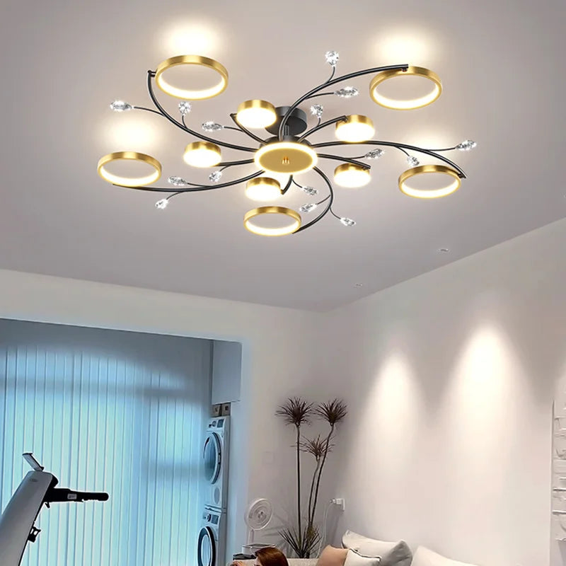 Modern LED Chandeliers for Bedroom, Living Hall, Dining Room, and Study Room – Crystal Lamp Indoor Lighting