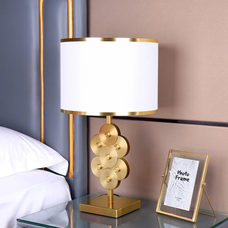 Modern LED Golden Table Lamp - Stylish Lighting Fixture for Bedroom, Bedside, Dining Room, Bar, Living Room, Kitchen, and Home Decor