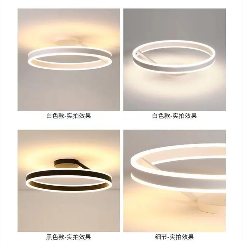 Contemporary Ring LED Ceiling Chandelier - Dimmable Pendant Light for Dining, Living Room, and Bedroom Decor