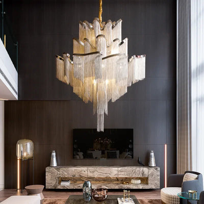 Post-modern Led Tassel Chandelier: Elevate Your Space with Creative Luxury