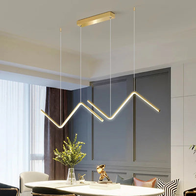 Modern LED Pendant Light – Gold/Black Long Line Pendant for Restaurant, Study, Kitchen, Office, Home Decoration