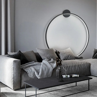 Nordic Light Luxury Minimalist Designer Circle Bedhead Wall Lamp Bedroom Living Room Lobby Decoration Lighting Hotel Background