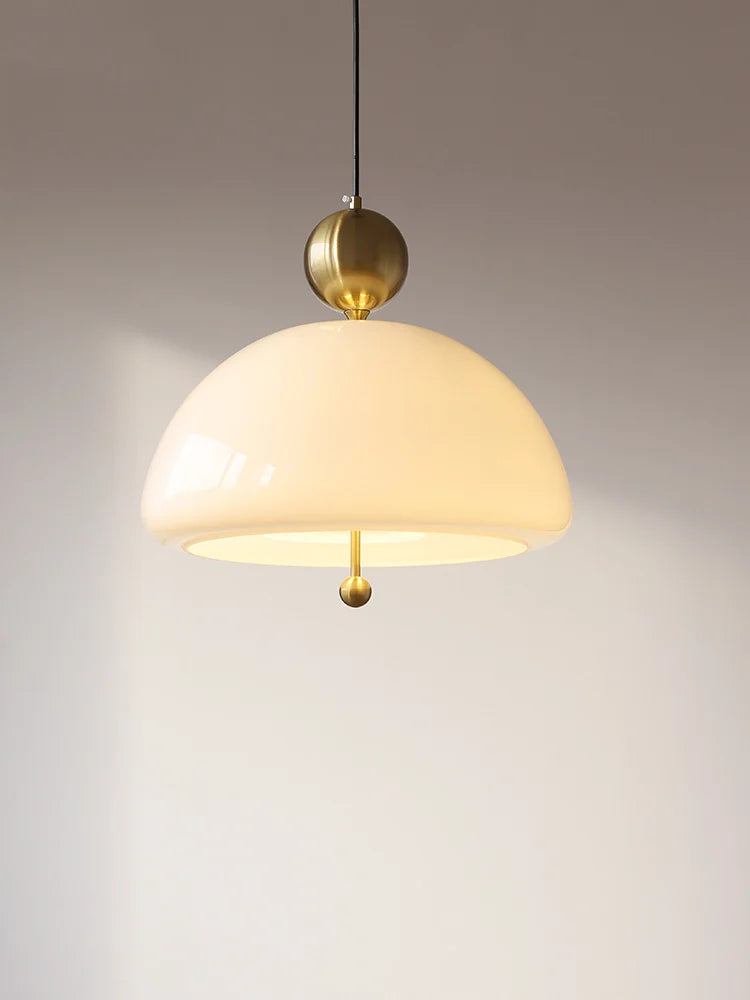 Medieval French Retro Pendant Light: Elegant Cream Glass Design for Modern Spaces