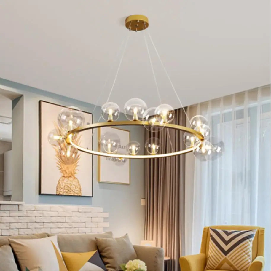 Clear Glass Bubble LED Chandelier