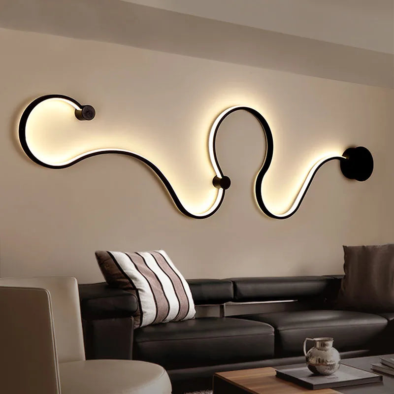 Modern RGB LED Wall Lamps | Black and White Bedroom Wall Lights for Home Decor