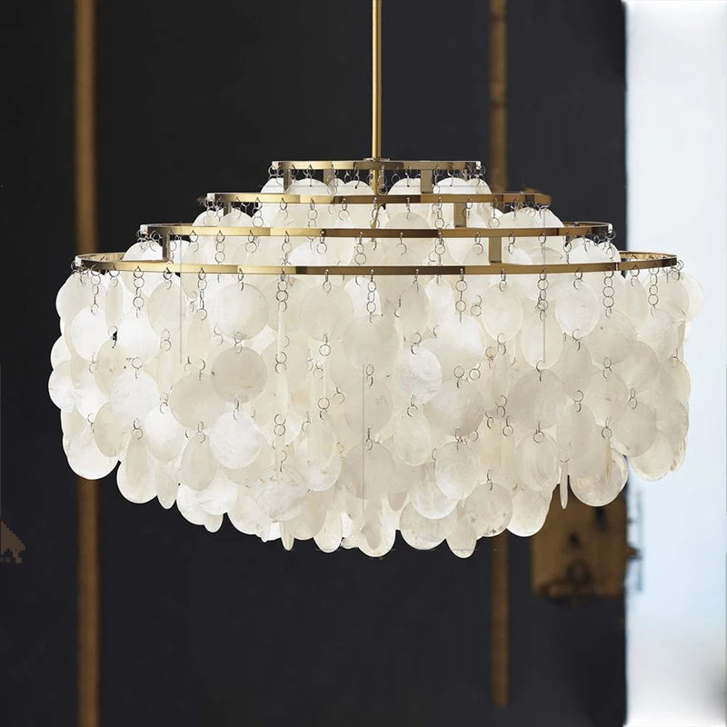 Modern Seashell LED Chandelier: Illuminate Your Space with Coastal Elegance