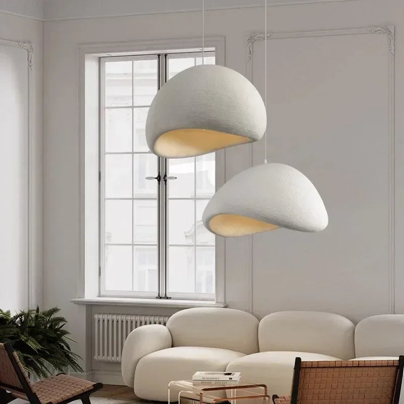 Modern Wabi-Sabi HDPE LED Pendant Light: Elegant Chandelier for Living and Dining Spaces