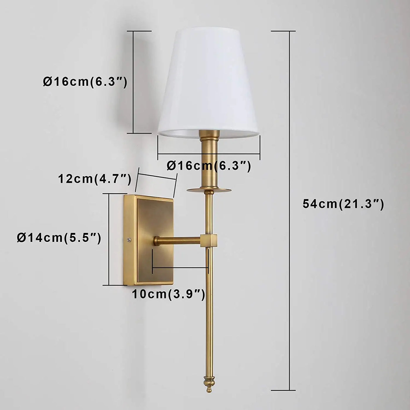 Classical Wall Lamp with Flared White Textile Lamp Shade: Add Elegance to Your Space